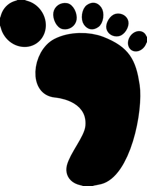 Simple Black And White Foot Outline Clipart Best