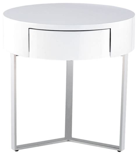 There are 7392 white bedside tables for sale on etsy, and they cost $129.39 on average. Temptation White 1-Drawer Round Nightstand - Modern ...