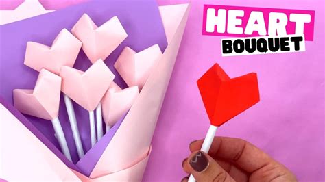 How To Make Origami Heart Bouquet Valentines Day Origami Youtube