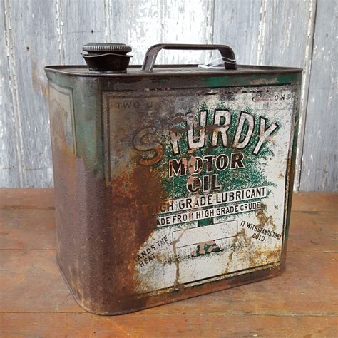 Vintage Sturdy Motor Oil Can Tramps Prop Hire