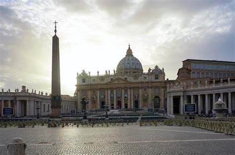 Piazza San Pietro At Sunset In Rome Italy Photograph By Luis Pina