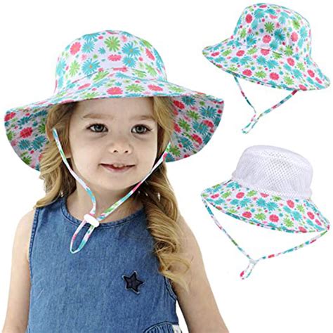 Girls Hiking Caps Sun Hat Summer Hat Wide Brim Girl Bucket Hats Protection Sunhats With