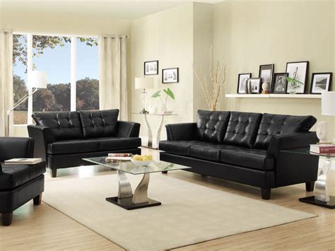 Black Leather Sofa And Loveseat