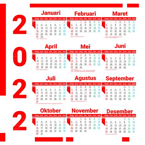 Gambar Desain Templat Untuk Kalender 2022 Dengan Tema Medan Merah
