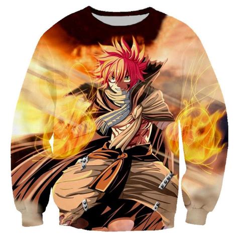 Fairy Tail Hoodie Natsu Dragneel 3d Pullovers Harajuku Hip Hop