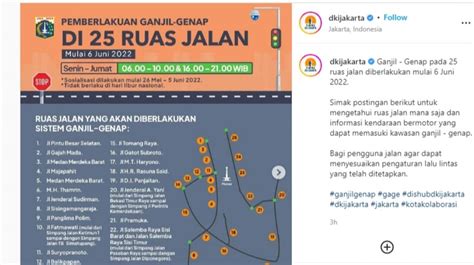 Tunjuk Id Ruas Jalan Ganjil Genap Jakarta Dimana Saja Cek Lokasinya Di Sini
