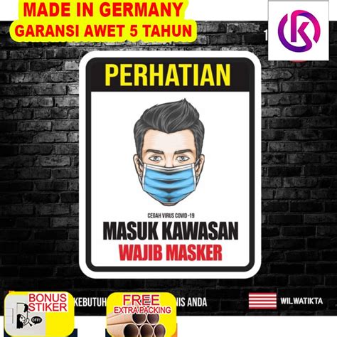 Jual Promo Sticker K Safety Sign Warning Sign Wajib Face Masker