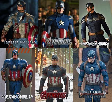 Cap America Suits Evolution Captain America Suit Captain America