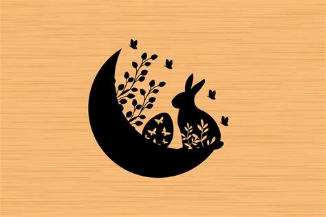 Easter Floral Moon Svg Graphic By St · Creative Fabrica