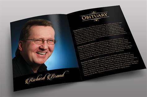 Classic Black And Gold Funeral Program Creative Daddy