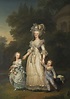La reina María Antonieta con sus hijos en el parque de Trianon