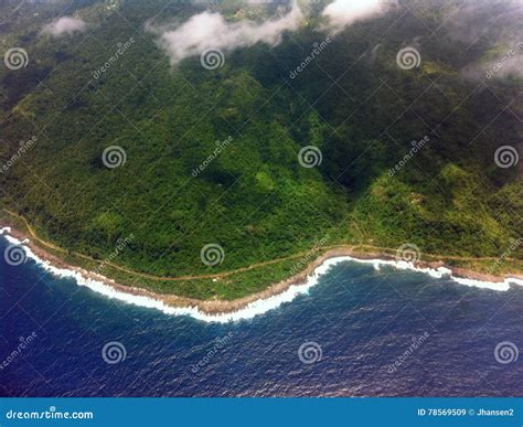 Aerial View Of Coastal Road In The South Pacific Stock Image Image Of