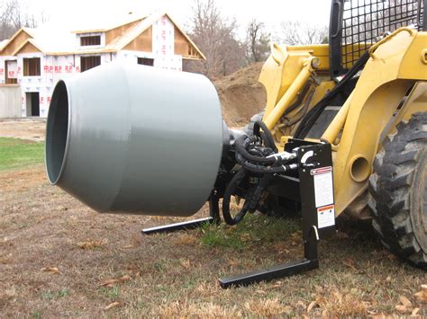 Skid Steer Mounted Hydraulic Powered Cement Mixer