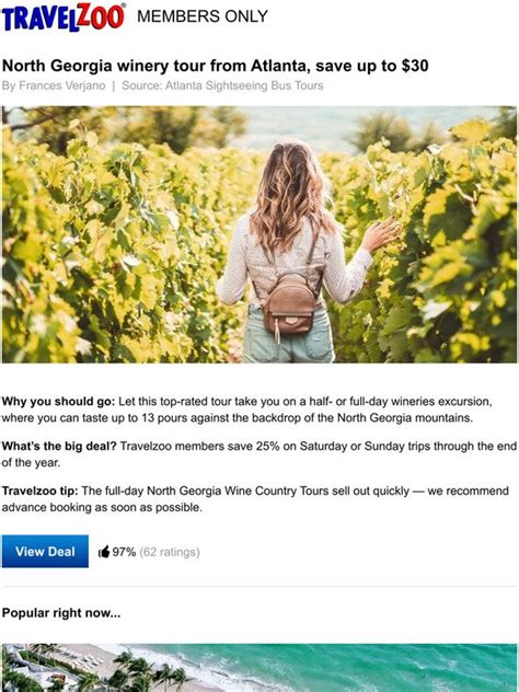 Travelzoo North Georgia Winery Tour From Atlanta Save Up To 30 Milled