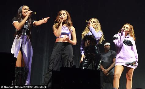 Little Mixs Perrie Edwards Storms The Stage In Lace Up Mesh Top And