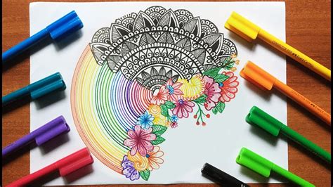 How To Draw Abstract Colorful Mandala Step By Step Fun Colorful