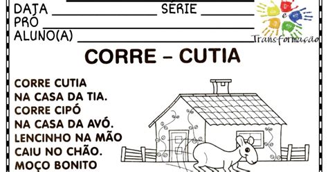 Blog Educação E Transformação 👍 Parlenda Corre Cutia