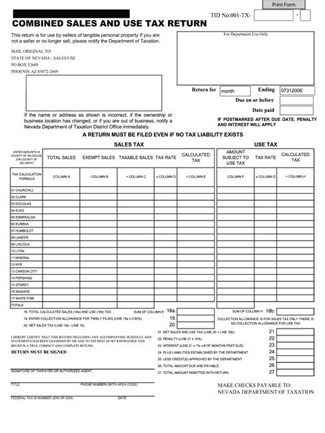 Get the current year income tax forms today! Nevada Sales Tax Forms - Fill Online, Printable, Fillable ...