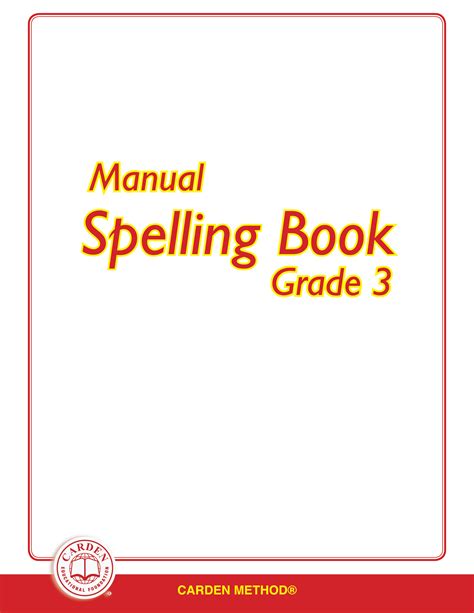 Manual Spelling Book Grade 3 The Carden Educational Foundation