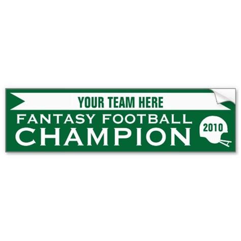 Fantasy Football Champion Bumper Sticker Zazzle Fantasy Football