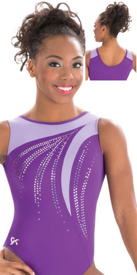 a surprise price is realized gk elite gymnastics leotard purple velvet spandex girls size 8 1