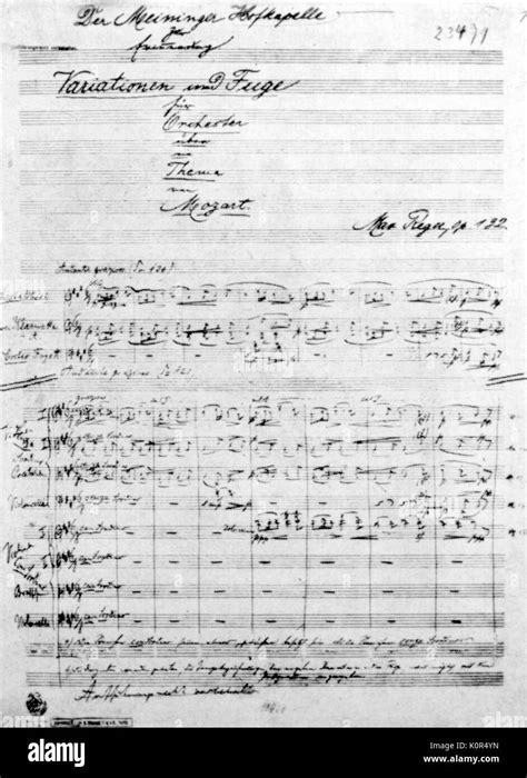 Manuscript Hand Classical Music Mozart Stockfotos Und Bilder Kaufen