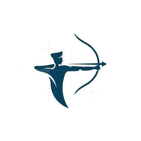 A Man With A Bow And Arrow In The Shape Of An Arrow On A White Background