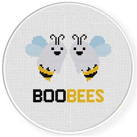 Boo Bees Pdf Cross Stitch Pattern Needlecraft Instant Etsy