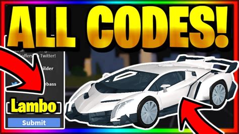 All Op Working Secret Codes Roblox Vehicle Simulator Youtube