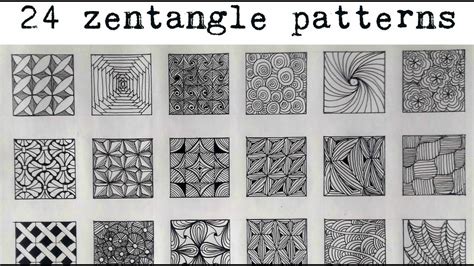 24 Zentangle Patterns 24 Doodle Patterns Zentangle Patterns