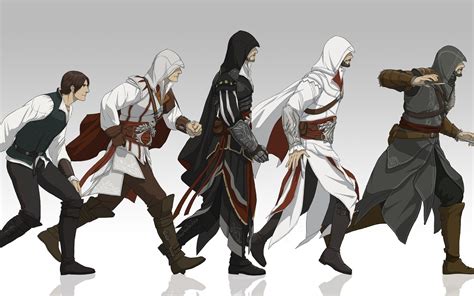 Wallpaper Ilustrasi Video Game Anime Gambar Kartun Assassin Creed Orang Ezio Auditore Da