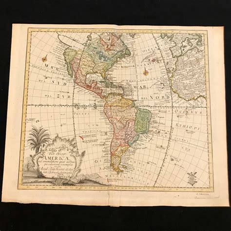 Rare 1760 Map Of America Original Hand Colored Antique Map By Etsy