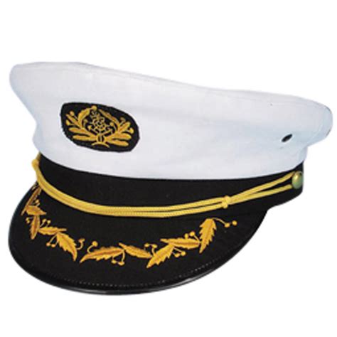 White Naval Captain Hat The Party Warehouse