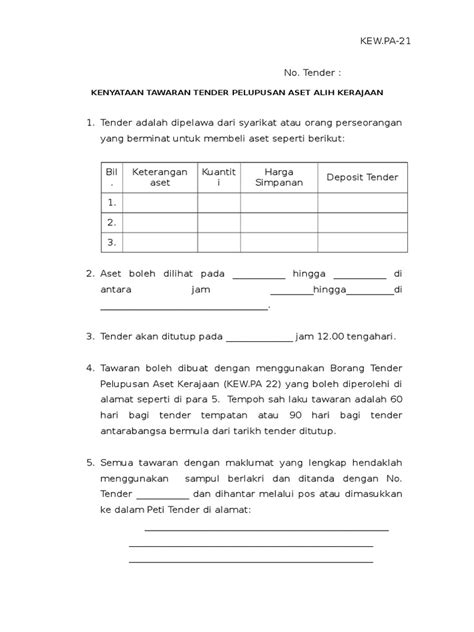 Senarai aset alih yang memerlukan penyelenggaraan berjadual. Borang Pelupusan Aset Alih Kew Pa 21 Doc