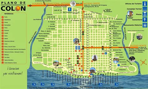 Mapa Turístico De Colón Entre Ríos Argentina Tamaño Completo Ex