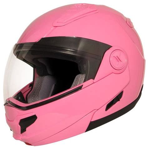 Modular Dual Visor Solid Pink Full Face Womens Dot Motorcycle Helmet