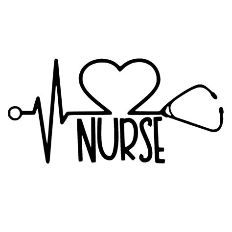 1572cm Nurse Love Vinyl Decal Car Bumper Window Sticker Stethoscope Pulse Car Accessories