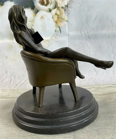 Art Deco Sculpture Sexy Naked Woman Erotic Nude Girl Bronze Statue Sculpture Picclick Uk