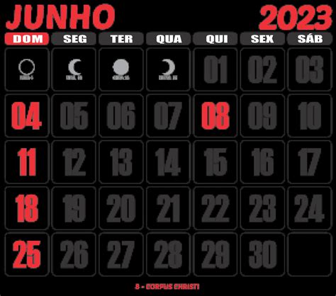 Calendário 2023 Junho Imagem Legal