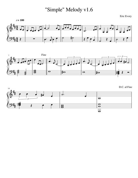 Simple Melody V16 Sheet Music For Piano Solo Download And Print In