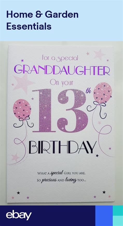 On their birthday, greet them a happy 13th birthday and make them feel special and remembered. For A Special Granddaughter On Your 13th Birthday Card ...