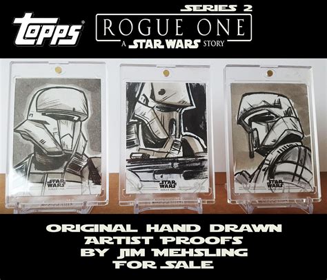 Cartoon Caveman Star Wars Rogue One Series 2 Sketch Cards
