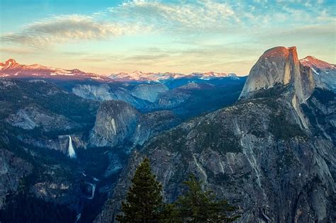 Yosemite National Park Landscape California Mountains Vista Sky