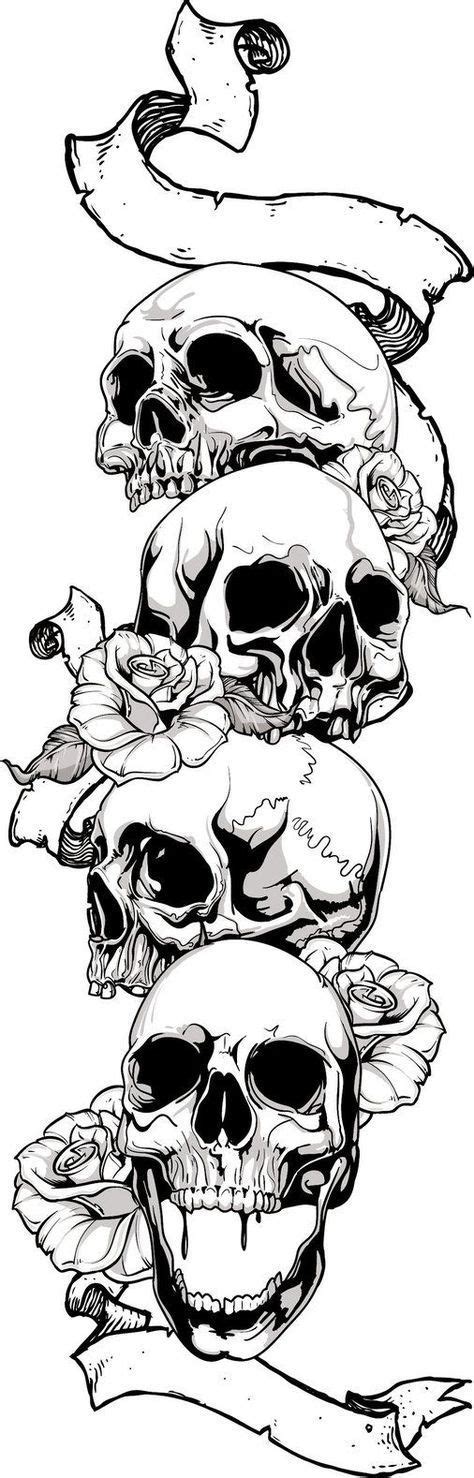 Diseño Tatuaje 4 Calaveras Tatto Skull Skull Tattoo Design Skull