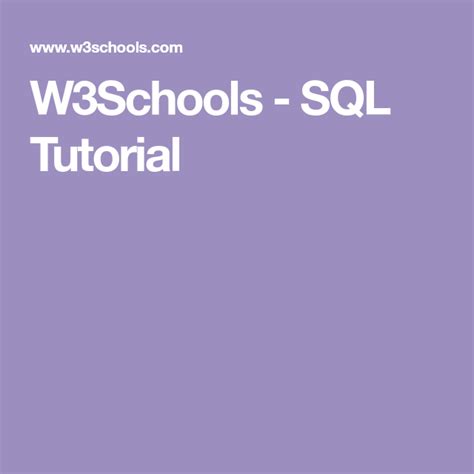 proIsrael: Mysql Tutorial For Beginners W3schools