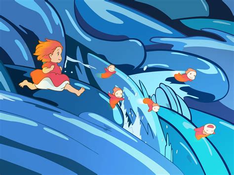 Ponyo Running Along Waves Ponyo Ghibli Ponyo Anime Ghibli Art