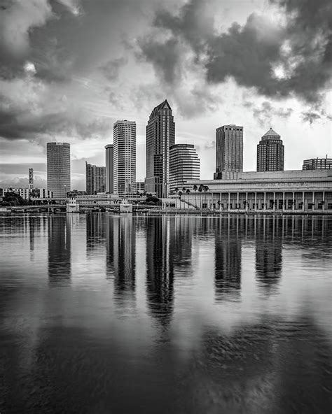 Tampa Florida Bay Reflections In Black And White Photograph By Gregory