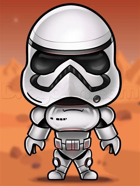 How To Draw Chibi Stormtrooper Step By Step Star Wars