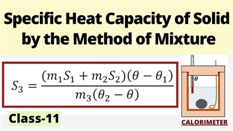 Specific Heat Capacity Of Solid By The Method Of Mixture YouTube