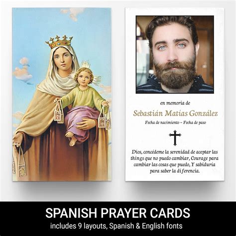 Prayer Cards Spanish Prayer Cards Catholic Prayer Cards Etsy